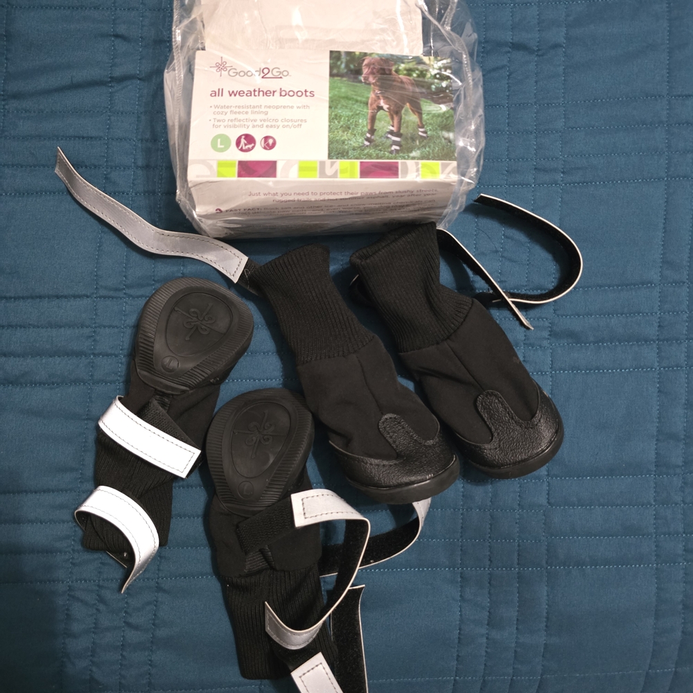 Good2Go Black All Weather Dog Boots - L